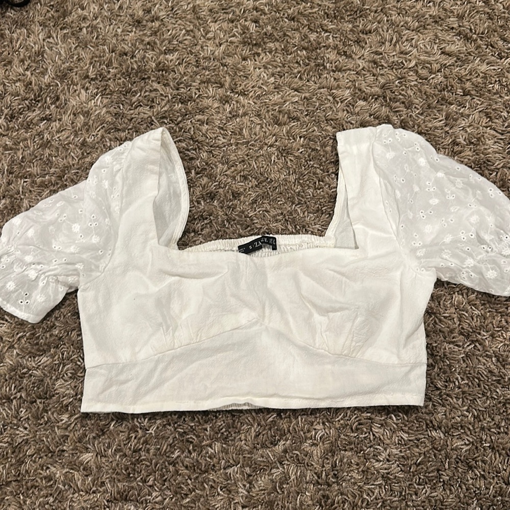 White crop top